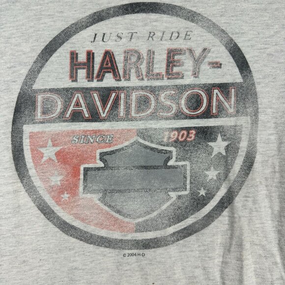 Harley Davidson 2004 Alton Illinois Graphic Tee Adult Small Beige Vintage - Picture 5 of 13